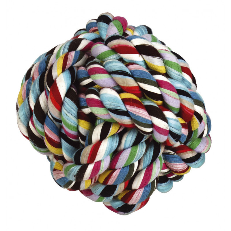 KERBL Zabawka dla psa piłka bawełniana, pleciona, 9 cm [84567]