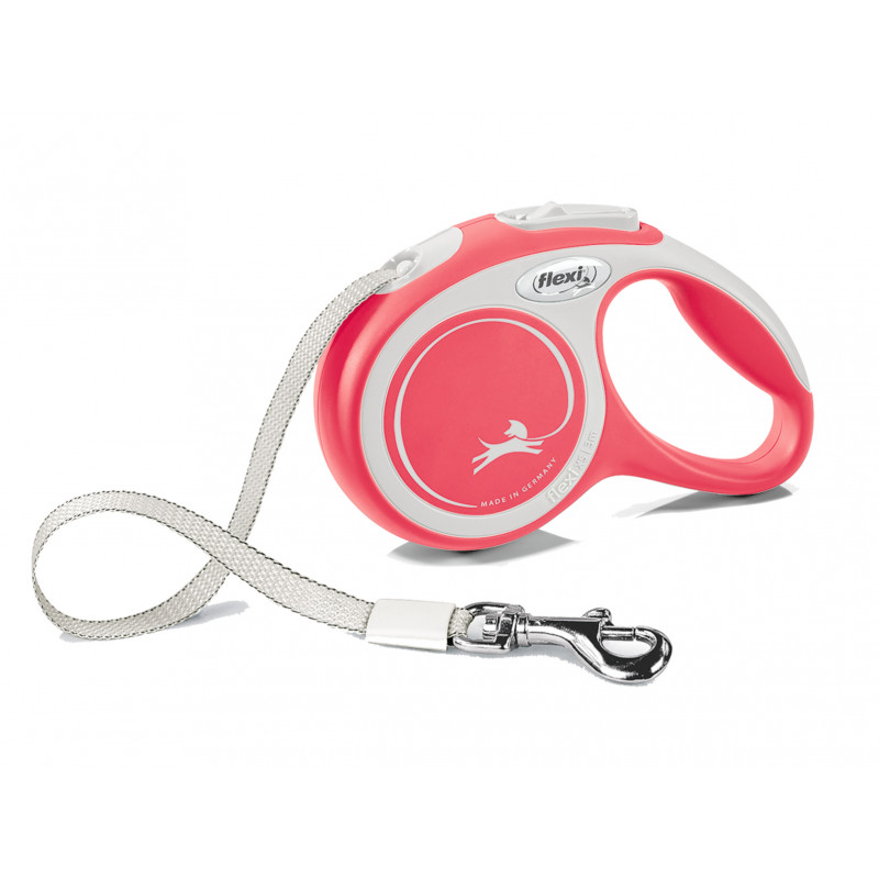 FLEXI NEW COMFORT - smycz automatyczna dla psa, czerwona XS 3m TAŚMA [FL-3424]