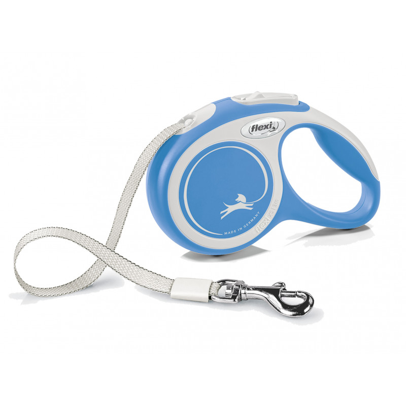 FLEXI NEW COMFORT - smycz automatyczna dla psa, niebieska M 5m TAŚMA [FL-3639]