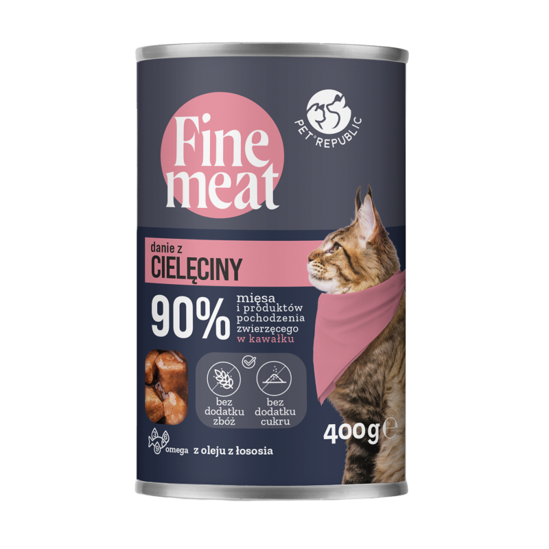 FINEMEAT Karma dla kota, kawałki cielęciny w sosie 400g [FM006 P]