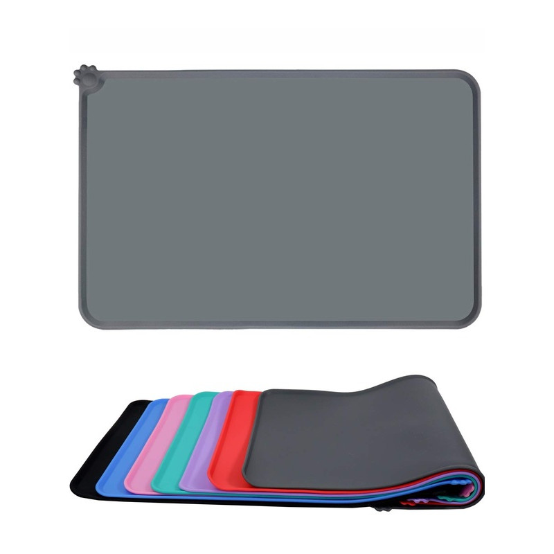 TAGLORY  Antypoślizgowa mata pod miskę 53x37cm, szara