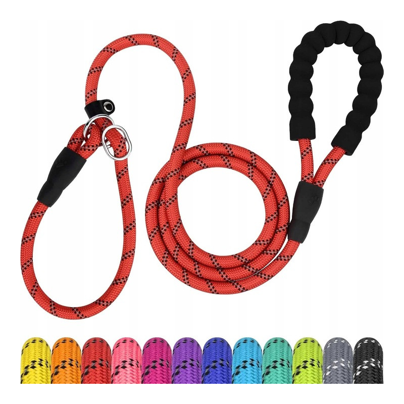 TAGME Smycz dla psa odblaskowa, czerwona, 185cm