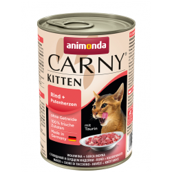 ANIMONDA Carny Kitten puszka wołowina i serca indycze 400 g
