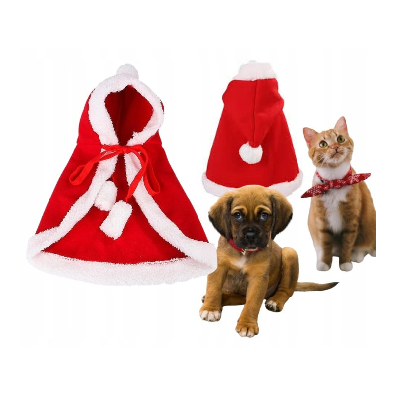 Strój świetego Mikołaja dla kota lub małego psa, rozmiar uniwersalny