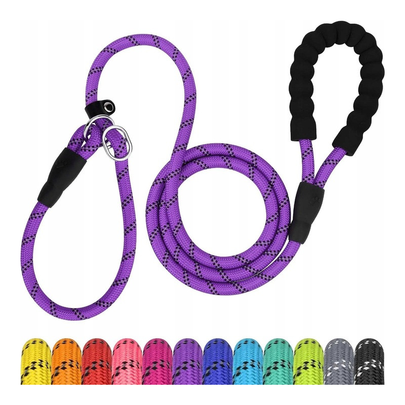 TAGME Smycz dla psa odblaskowa, fioletowa, 8mm x 150cm